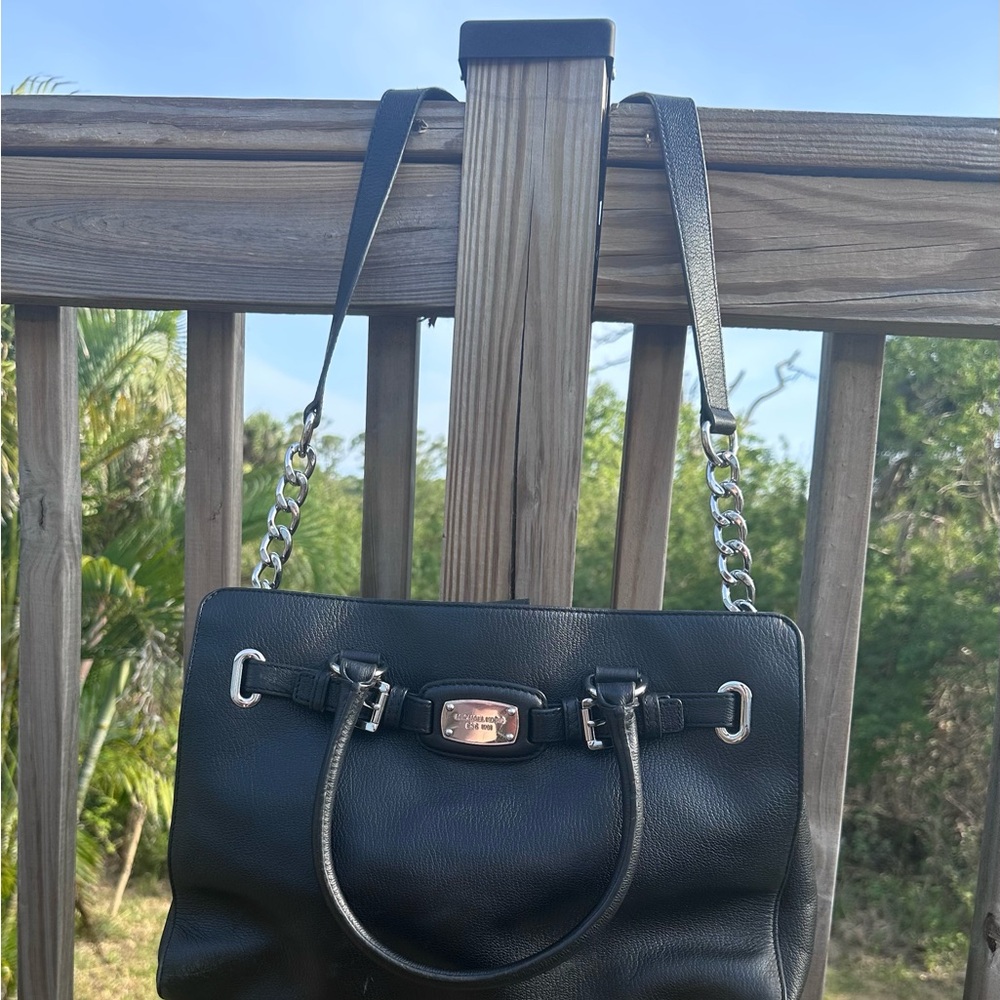 MICHAEL Michael Kors Black and Silver Shoulder Bag
